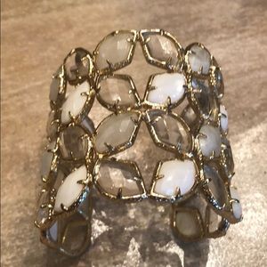 White and Gold flower cuff